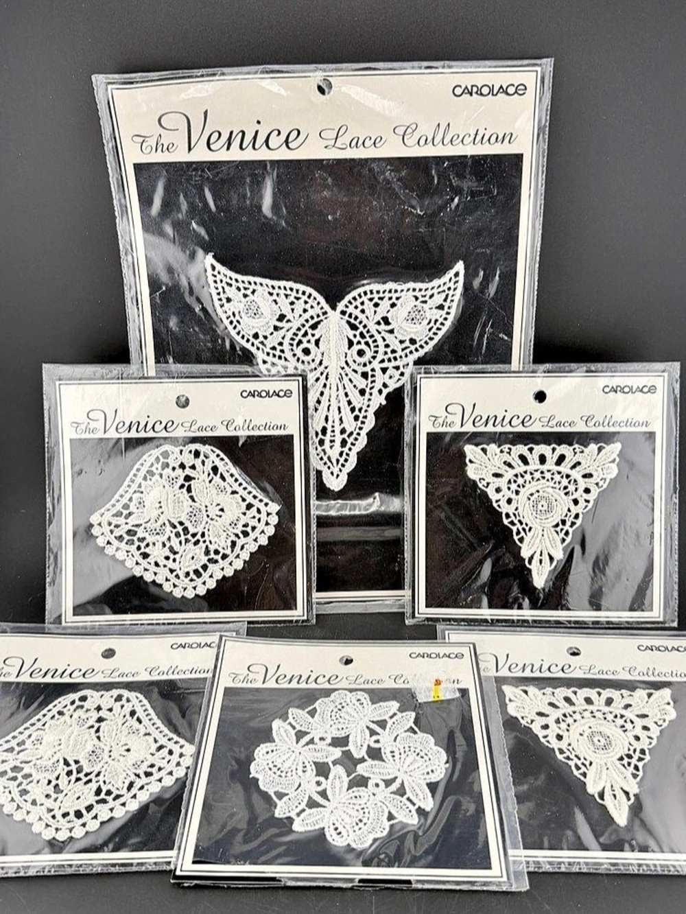 6 Carolace The Venice Lace Collection Appliques Lot White Set NWT